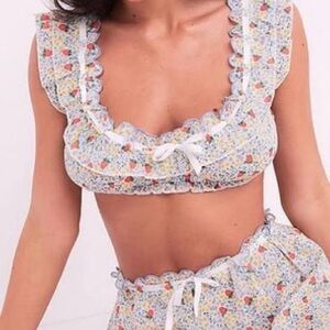 For Love & Lemons Strawberry Kiss Crop Top